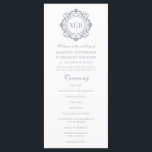 Ornate Floral Monogram Wedding Elegant Silver Programme<br><div class="desc">Ornate Floral Monogram Wedding Custom Elegant Silver White Wedding Program features your personalised monogram initials in elegant script typography surrounded by an ornamental floral frame adding style and elegance to your wedding ceremony. Perfect for but not limited to formal, evening, traditional, classic weddings, celebrations, anniversaries, birthdays and more. Created by...</div>