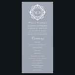 Ornate Floral Monogram Wedding Elegant Silver Programme<br><div class="desc">Ornate Floral Monogram Wedding Custom Elegant Silver White Wedding Program features your personalised monogram initials in elegant script typography surrounded by an ornamental floral frame adding style and elegance to your wedding ceremony. Perfect for but not limited to formal, evening, traditional, classic weddings, celebrations, anniversaries, birthdays and more. Created by...</div>