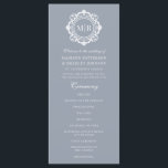 Ornate Floral Monogram Wedding Elegant Silver Programme<br><div class="desc">Ornate Floral Monogram Wedding Custom Elegant Silver White Wedding Program features your personalised monogram initials in elegant script typography surrounded by an ornamental floral frame adding style and elegance to your wedding ceremony. Perfect for but not limited to formal, evening, traditional, classic weddings, celebrations, anniversaries, birthdays and more. Created by...</div>