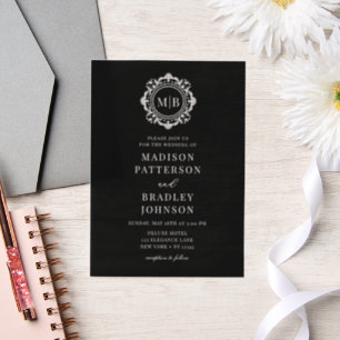 Ornate Floral Monogram Wedding Elegant Vellum Invitations