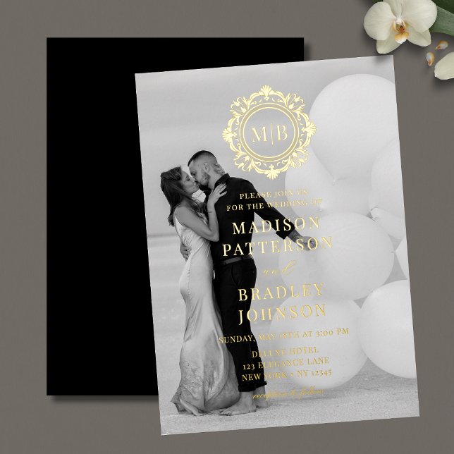 Ornate Floral Monogram Wedding Photo Elegant (Creator Uploaded)