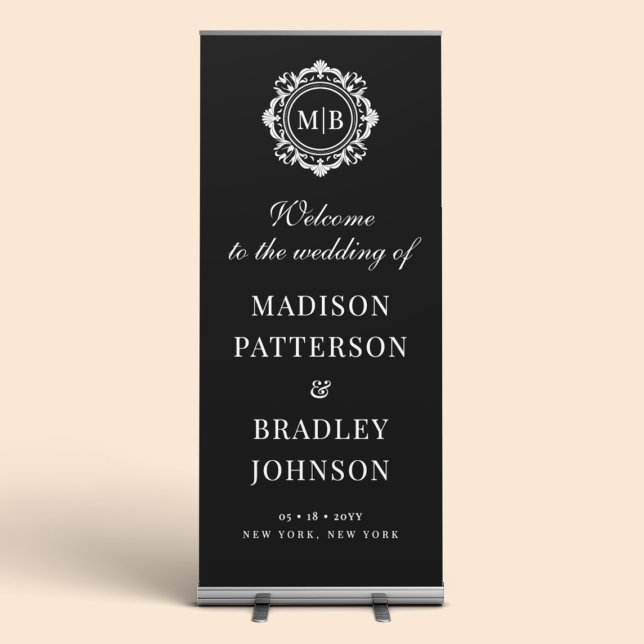 Ornate Floral Monogram Wedding Welcome Sign (Creator Uploaded)