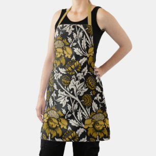 Ornate floral pattern with large gold flowers  apron