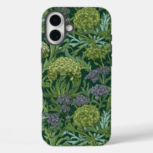 Ornate floral pattern with large gold flowers  iPhone 16 plus case