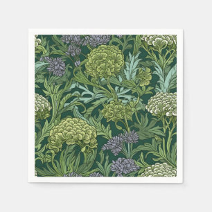 Ornate floral pattern with large gold flowers napkin
