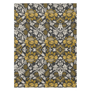 Ornate floral pattern with large gold flowers  tablecloth