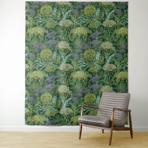 Ornate floral pattern with large gold flowers tapestry
