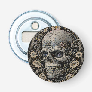 Ornate Floral Skull Victorian Gothic Art Nouveau  Bottle Opener