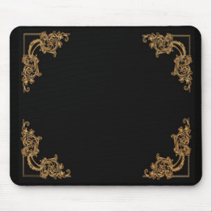 Ornate floral swirl damask pattern mouse pad