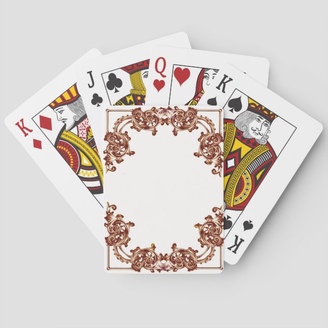 Ornate floral  swirl playing cards (Back)