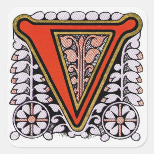 Ornate Floral 'V' - Sticker