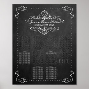 Ornate Flourish Chalkboard Wedding Seating Chart