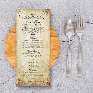 Ornate Flourish Vintage Wedding Menu