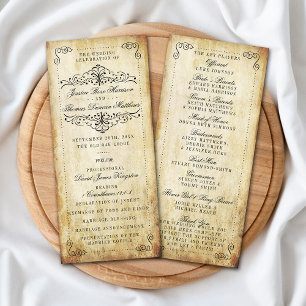 Ornate Flourish Vintage Wedding Program Rack Card