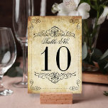 Ornate Flourish Vintage Wedding Table Number Cards<br><div class="desc">Celebrate in style with these vintage style wedding table number cards. The design is easy to personalise with your own wording and your family and friends will be thrilled when they see this fabulous table numbers. Matching items can be found in the collection. *** HOW TO ORDER *** Please customise...</div>