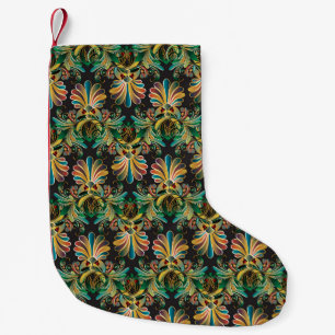 Ornate Flower Luxury Wallpaper Small Christmas Stocking