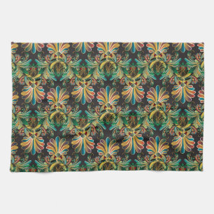 Ornate Flower Luxury Wallpaper Tea Towel