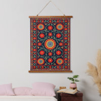 Ornate Folk Art Floral Tapestry