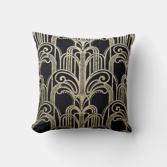 Ornate Fountain Design Art Deco Cushion (Front)