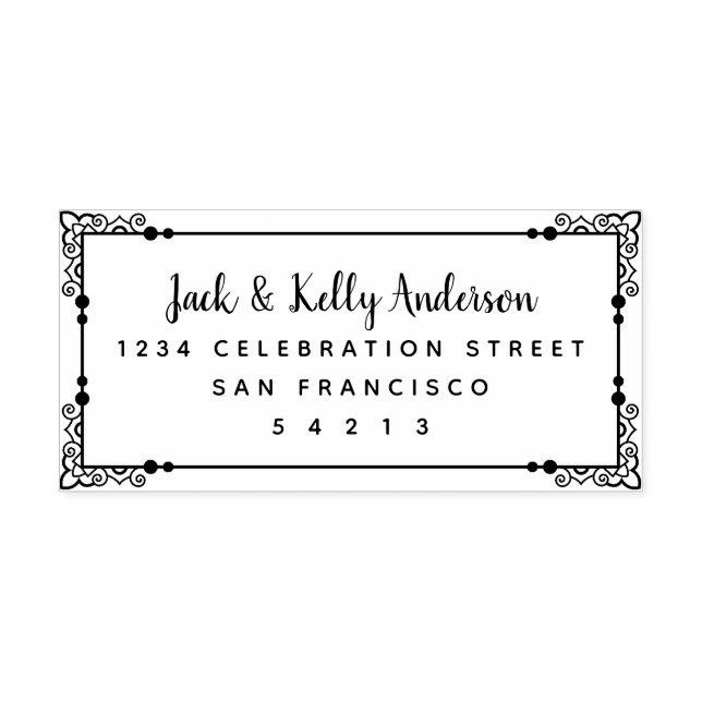 Ornate Frame Wedding Return Address Self-inking Stamp (Design)