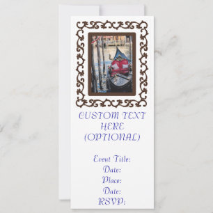 Ornate Framed Gondola in Venezia Invitation