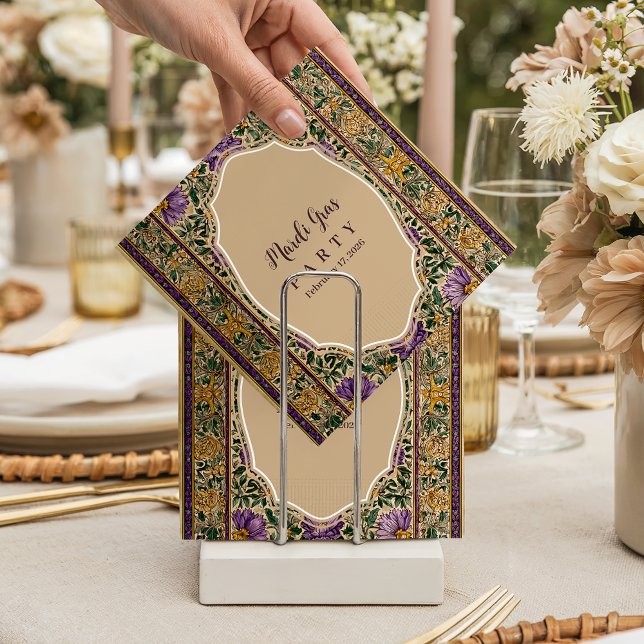 Ornate Framed Mardi Gras Masquerade Napkin (Creator Uploaded)