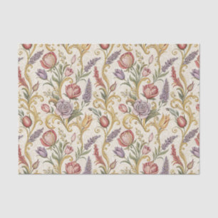 Ornate French Vintage Floral Scroll Pattern Art Tissue Paper