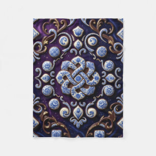 Ornate Gemstone Celtic Knot Luxury Jewel Fleece Bl Blanket