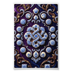 Ornate Gemstone Celtic Knot Luxury Jewel Fleece Bl Photo Print