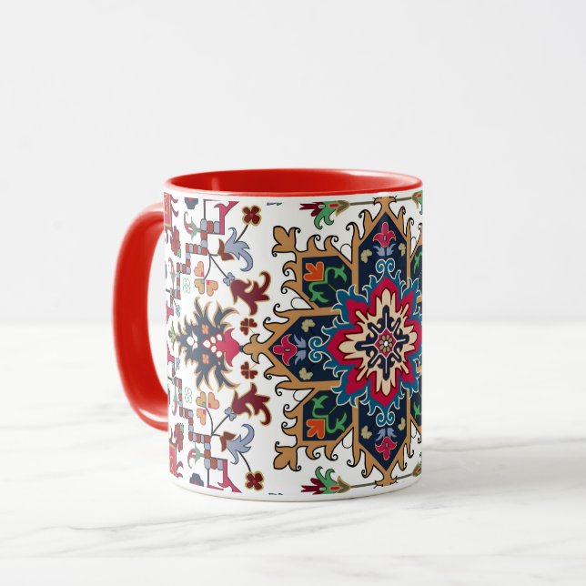 Ornate Geometric Floral Pattern Mug (Front Left)