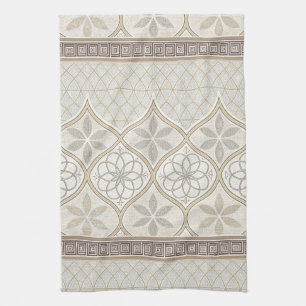 Ornate Geometric Floral Tile Pattern (2) Tea Towel