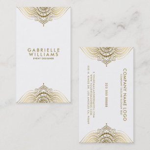 Ornate girly gold lace design business card