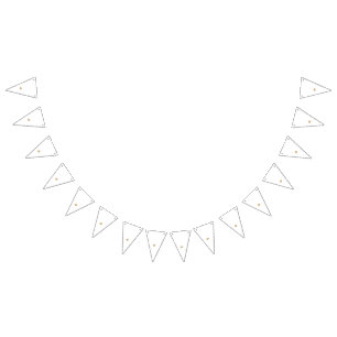 Ornate, gold and white flower with deep pink accen bunting