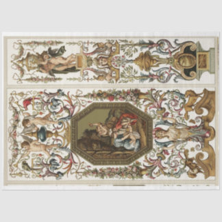 Ornate gold baroque decoupage paper