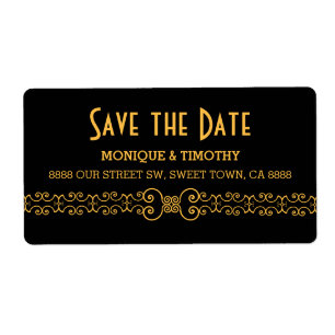 Ornate Gold Belt - Gold Black Save the Date