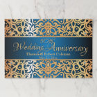 Ornate Gold Blue 50th Wedding Anniversary Placemat