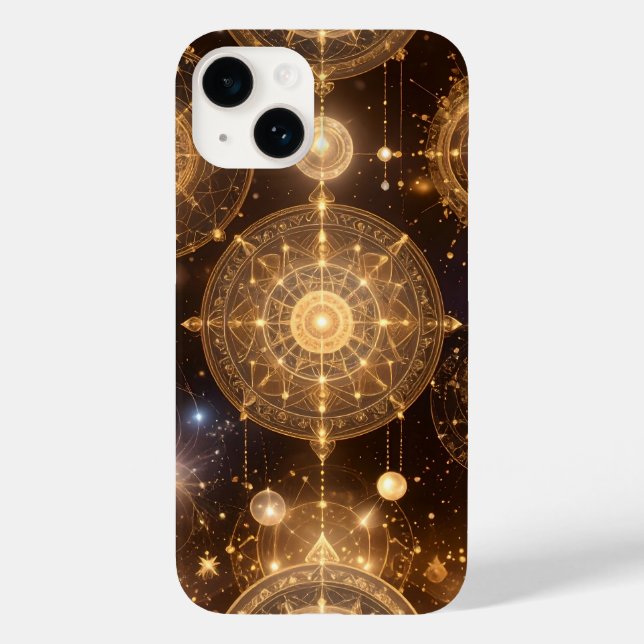 Ornate Gold Celestial Pattern iPhone Case (Back)
