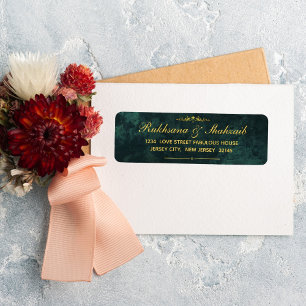 Ornate Gold & Emerald Green Return Address