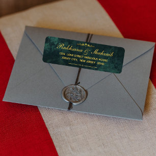 Ornate Gold & Emerald Green Return Address