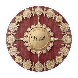 Ornate Gold Floral Design Cutting Board