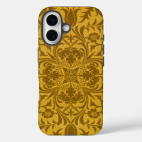 Ornate gold floral pattern with symmetrical