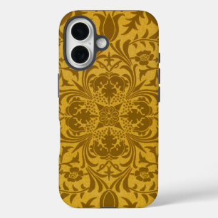 Ornate gold floral pattern with symmetrical iPhone 16 case