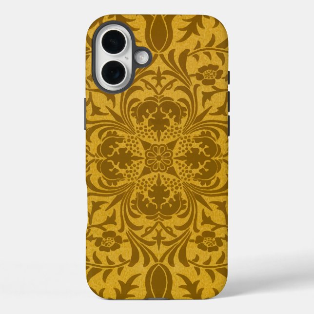 Ornate gold floral pattern with symmetrical Case-Mate iPhone case (Back)