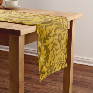 Ornate gold floral pattern with symmetrical short table runner