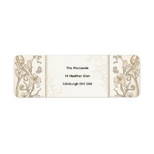 Ornate Gold Floral Return Address Label