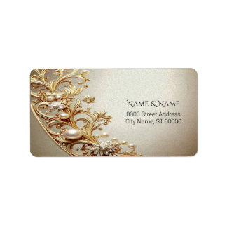 Ornate Gold Flourish Address Label