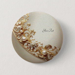 Ornate Gold Flourish Button