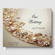 Ornate Gold Flourish Guest Book