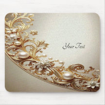 Ornate Gold Flourish Mousepad