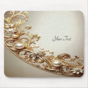 Ornate Gold Flourish Mousepad